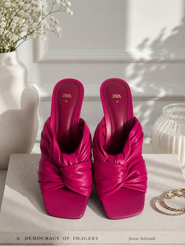 Zara pink knotted mule - pink, heels