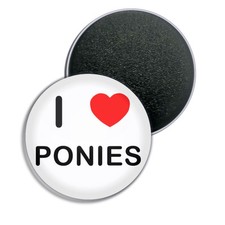 Ponies I Love Heart Fridge Magnet Button Badge (25, 55 or 77mm)