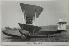 VICKERS VIKING Mk.1V. AIRCRAFT POSTCARD. Single-engine amphibious biplane.