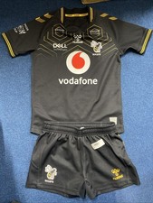 Wasps Rugby Union Junior Shirt Hummel Vodafone Black Kids Kit 2021/22 (W)