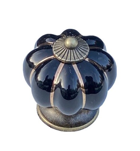 Bright black ceramic cabinet - black,
