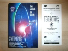STAR TREK GENERATIONS HARDBACK BOOK WITH 2 SIGNATURES + IRISH PREMIERE TICKET