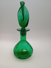 Vintage hand blown art - blown, green