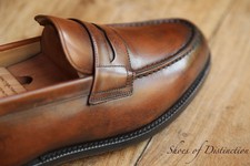 Church's Burnished Tan Brown Leather Penny Bit Loafers Shoes Men's UK 7.5 US 8.5