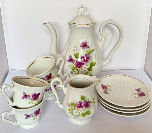 Vintage porcelain coffee set - vintage,