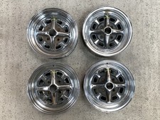 MGB ORIGINAL CHROME ROSTYLE WHEEL SET, 14" x 5J (PCD 4 x 114.3) PICK UP M1 J18