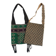 2 Hessian Bags Hippie Bohemian Boho Tote Shoulder Messenger Handbags Crossbody