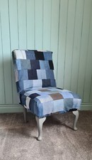 occasional accent chair Denim Patchwork, One Of A Kind 