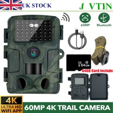 64GB 60MP Wildlife WIFI APP Trail Camera 4K Night Vision Outdoor Hunting Camera