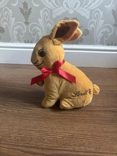 10” Lindt Golden bunny soft toy Plush Zip Up Chocolate Rabbit With Red Bow