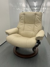 Ekornes Stressless Mayfair Cream Leather Armchair Large Size 2019 Excellent Cond