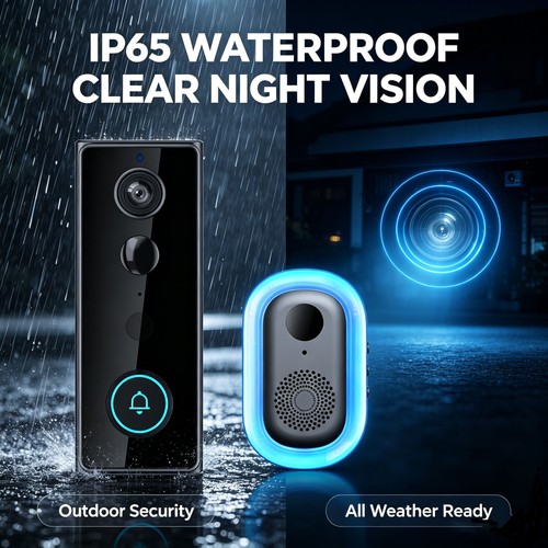 Ip65 wireless video doorbell - ip65,