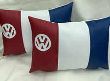 2 x Campervan Faux Leather V w Cushions + pads Vinyl 42 x 28cm Made in Cheshire