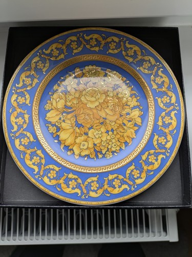 Versace floralia blue plate - floralia,