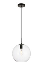 Black Modern Pendant Clear