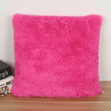17x17" Fur Fluffy Plush Throw Pillow Cases Shaggy Soft  Sofa Cushion Cover