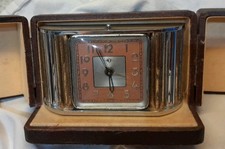  ORIGINAL  DEP 'Skyscraper" Art Deco Alarm Clock in Carry Case. c1930 Stunning