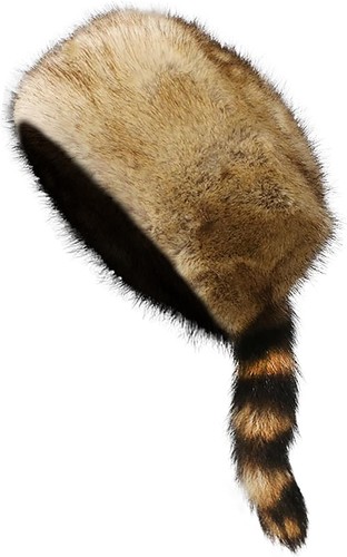 Faux fur raccoon tail cap - raccoon,