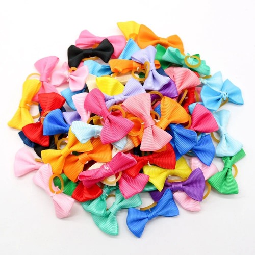 20x dog hair bows rubber - hair, bands