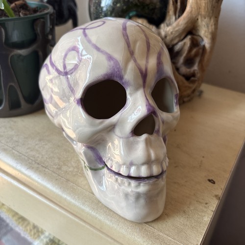 Skull ceramic painted - ceramic,