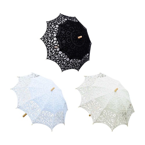 Lace parasol long handle - parasol,