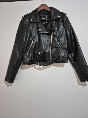 Pull bear black faux - pull, leather