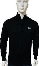 HUGO BOSS LONG SLEEVE REGULAR FIT PREMIUM QUALITY QUARTER ZIP JUMPER