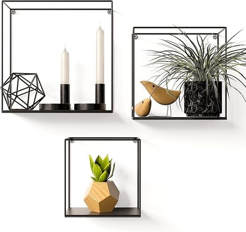 Black metal floating wall - floating,