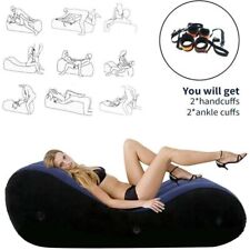 Inflatable Sex Bed Pillow Wedge Ramp Sofa Love Aid Position Furniture w/Cuffs