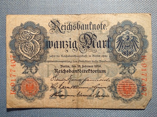 Old reichsbanknote banknote - old,