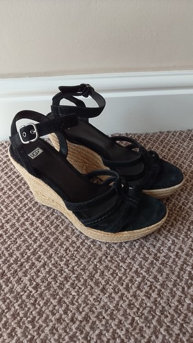 Ugg black wedge sandals 5 - wedge, uk