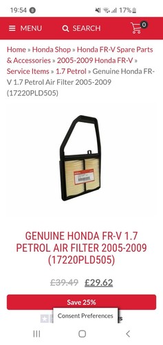 Genuine honda 7 petrol - fr-v,