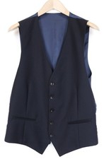 SUITSUPPLY Ferrara Men's Waistcoat UK40L Navy Blue Pure Wool Classic Vest *