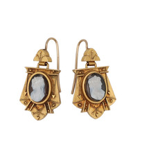 Victorian Cameo Earrings 10k Yellow Gold