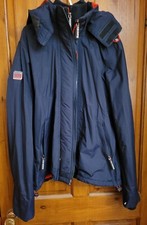 Ladies SUPERDRY Original Windcheater Japan Hooded Jacket Triple Zip XL Navy