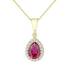 9ct Yellow Gold Simulated RUBY