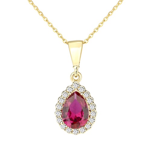 9ct yellow gold - simulated, ruby