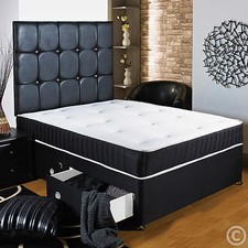 4FT 6" DOUBLE BLACK DIVAN BED