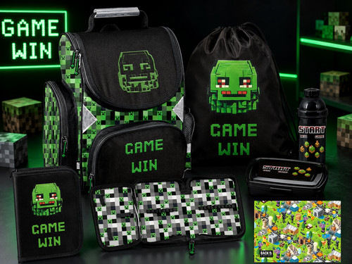 Minecraft school bag set - school,