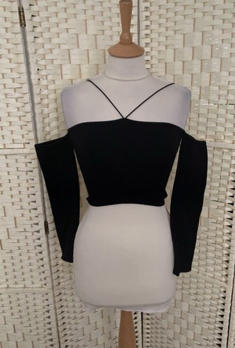 Zara black stretch ribbed - zara,