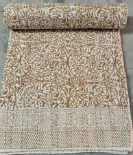 Brown Kantha Bedspread Indian