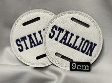 2 X White 9cm LEATHER DRESSAGE