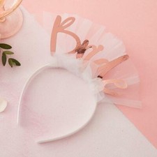 Bride To Be Veil Headband - Rose Gold Tiara Crown - Hen Party Accessories