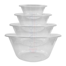 MKR Plastic Mixing Bowl Set BPA Free Transparent Food Prep Baking Salad Serving
