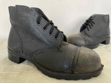 Vintage 1988 Dated Pair Of English NCB Miners Pitt Safety Work Boots. Size 5.