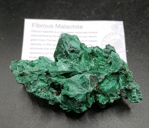 Raw fibrous malachite - raw, mineral