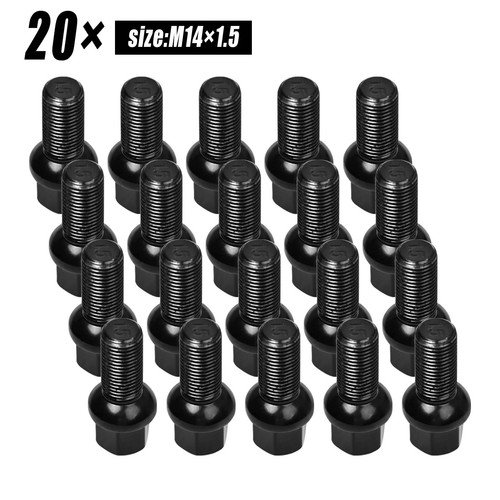 20x black alloy wheel - black, bolts