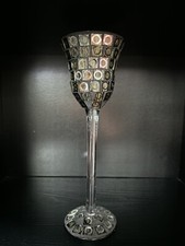 Luxury Black and Silver Tall Candle Holder Vase Tea light Goblet Wine Glass