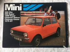AUSTIN MINI -  1970s - Sales brochure AND  price list CITY/SUPER/CLUBMAN/1275GT