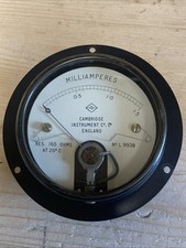 4-1/4” Brass Cambridge  Milliamperes Milliamp Vintage Panel Meter - SP35